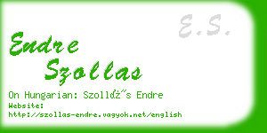 endre szollas business card